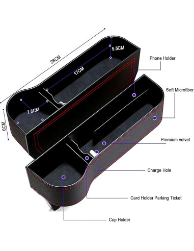 Organizador de Espacio entre Asientos de Coche Jiaji - 2 Piezas