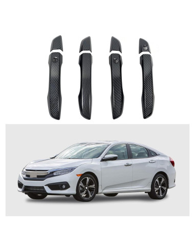 Cubierta de Manija de Puerta Honda Civic 10 Gen 2016-2021 Fibra de Carbono