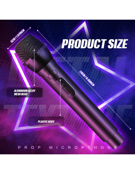 Micrófono de Juguete Sanwuta 3 Pcs Accesorios para Fiesta