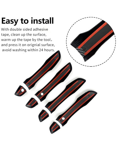 Cubierta de Manija de Puerta Honda Civic 10 Gen 2016-2021 Fibra de Carbono