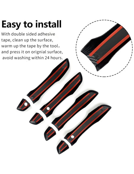 Cubierta de Manija de Puerta Honda Civic 10 Gen 2016-2021 Fibra de Carbono