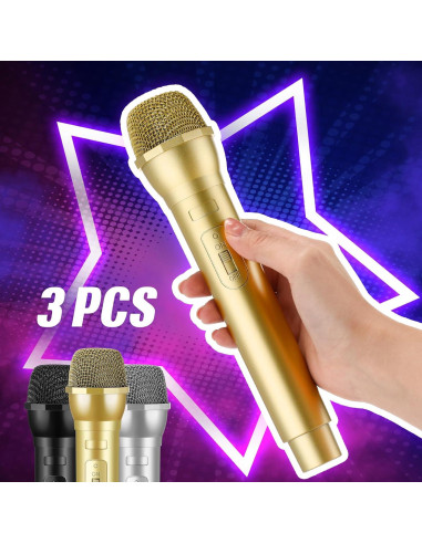 Micrófono de Juguete Sanwuta 3 Pcs Accesorios para Fiesta