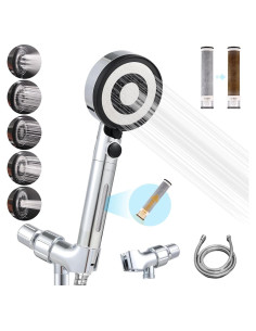 Cabezal de Ducha Filtrante Pure Take PT-818, 5 Modos, 152.4 cm