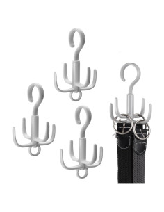 Perchero de Cinturones Feoqibu 4 Pcs Gris Rotativo 360