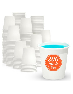 200 Vasos Desechables de Papel 3 oz Dealusy - A Prueba de Fugas