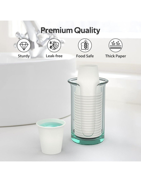 200 Vasos Desechables de Papel 3 oz Dealusy - A Prueba de Fugas