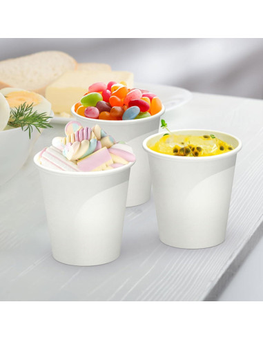 200 Vasos Desechables de Papel 3 oz Dealusy - A Prueba de Fugas