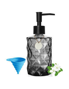Dispensador de Jabón de Vidrio GKSCXEXE 355 ml Negro Diamante