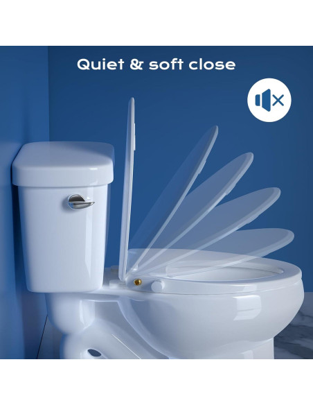 Asiento de Inodoro Bidet Clirass Alargado Blanco con Cierre Silencioso