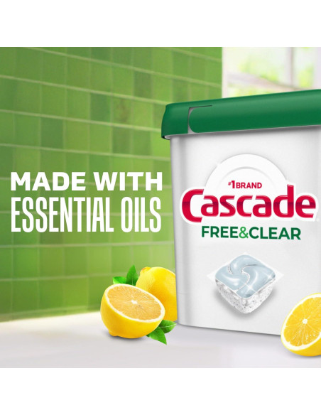Cápsulas detergente para lavavajillas Cascade Free & Clear 47u