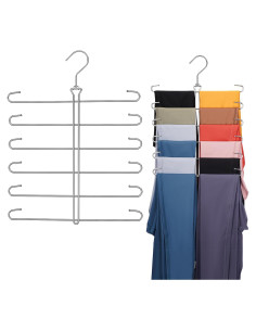 Perchero Organizador de Leggings Ulimart - 6 Capas Metal Plata