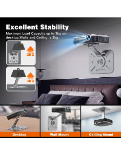 Soporte de Proyector BAISHUN Plegable 360 Ajustable 3kg 2