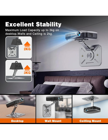 Soporte de Proyector BAISHUN Plegable 360 Ajustable 3kg