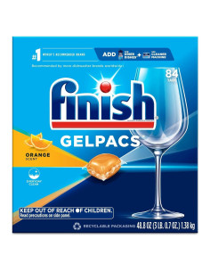Finish Gelpacs Detergente para Lavavajillas 84 Unidades Aroma Naranja