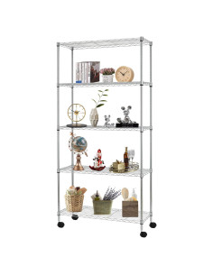 Estante de Almacenamiento Ajustable FDW 5 Niveles Cromo 113.4 kg