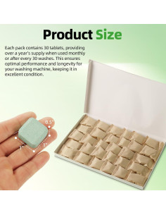 Tabletas de Limpieza para Lavadoras Calvana - 30 Unidades 2