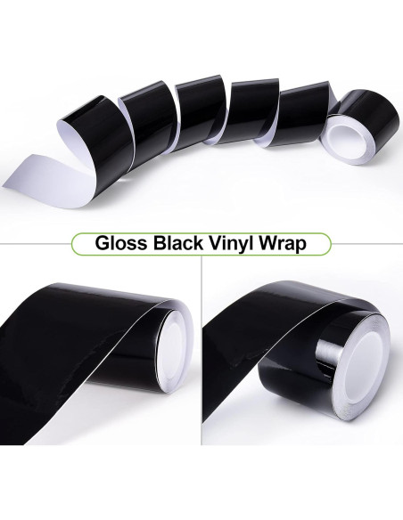 Cinta de Vinilo Adhesiva Spurtar 10CM x 6M Negro Brillante