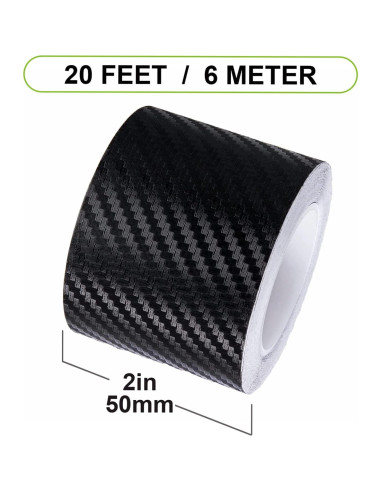 Cinta de Vinilo de Fibra de Carbono Negra Spurtar 5cm x 6m