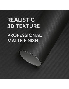 Vinilo Mate Fibra de Carbono 3D RockRose 30.48x152.4cm Negro 2