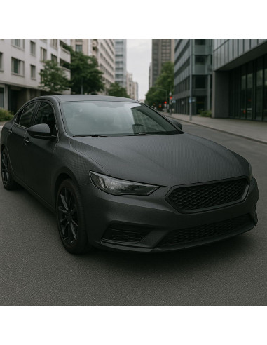 Vinilo Mate Fibra de Carbono 3D RockRose 30.48x152.4cm Negro