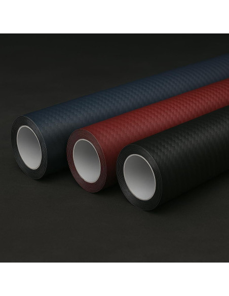 Vinilo Mate Fibra de Carbono 3D RockRose 30.48x152.4cm Negro