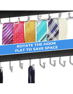 Perchero de Corbatas y Cinturones Harhana de 20 Ganchos 2