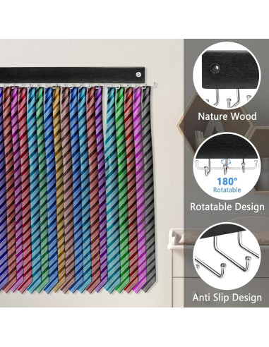 Perchero de Corbatas y Cinturones Harhana de 20 Ganchos