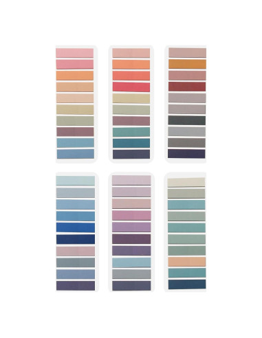 Marcadores de Páginas Adhesivos ELII 1200pcs Morandi 4.39x1.09cm