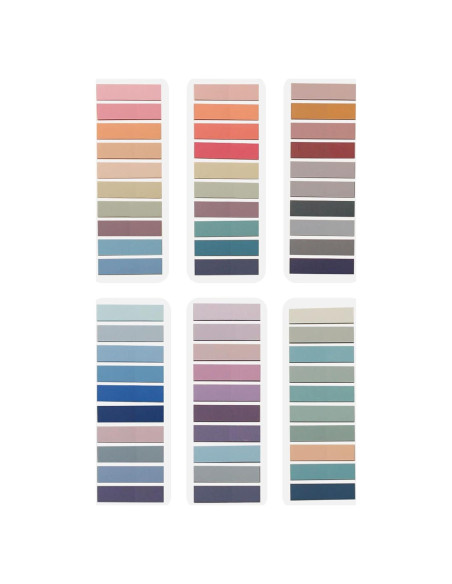 Marcadores de Páginas Adhesivos ELII 1200pcs Morandi 4.39x1.09cm