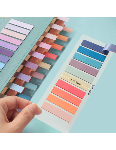 Marcadores de Páginas Adhesivos ELII 1200pcs Morandi 4.39x1.09cm