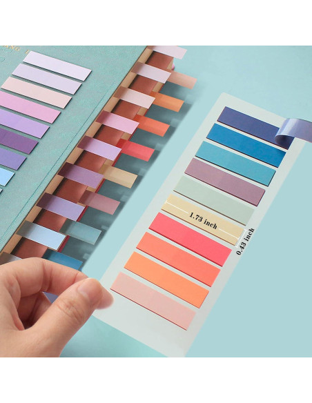 Marcadores de Páginas Adhesivos ELII 1200pcs Morandi 4.39x1.09cm