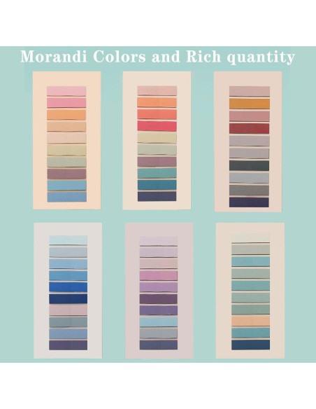 Marcadores de Páginas Adhesivos ELII 1200pcs Morandi 4.39x1.09cm