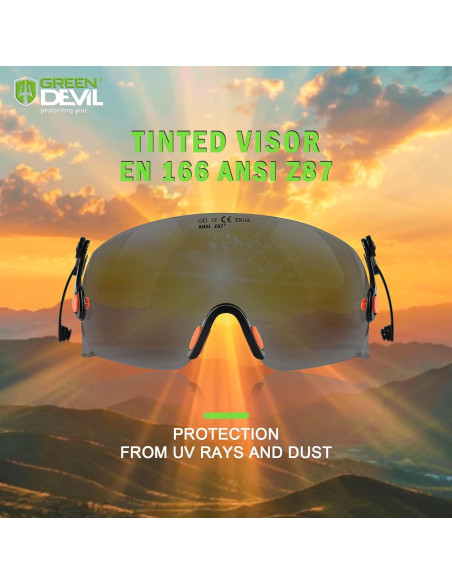 Visera Integrada Tintada GREEN DEVIL para Adultos Unisex