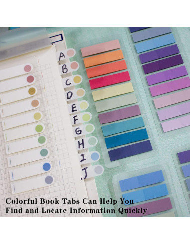 Marcadores de Páginas Adhesivos ELII 1200pcs Morandi 4.39x1.09cm