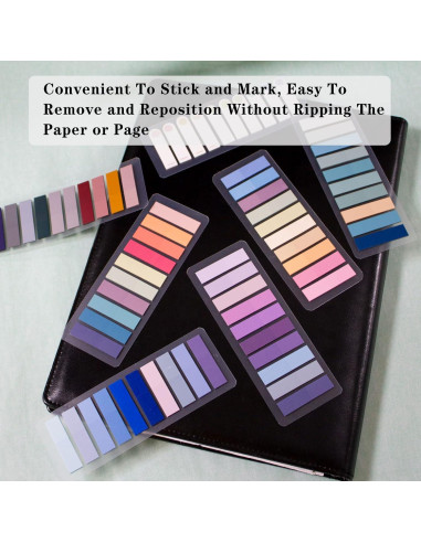 Marcadores de Páginas Adhesivos ELII 1200pcs Morandi 4.39x1.09cm