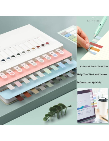 Marcadores de Páginas Adhesivos ELII 1200pcs Morandi 4.39x1.09cm