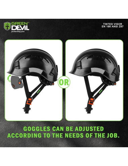 Visera Integrada Tintada GREEN DEVIL para Adultos Unisex