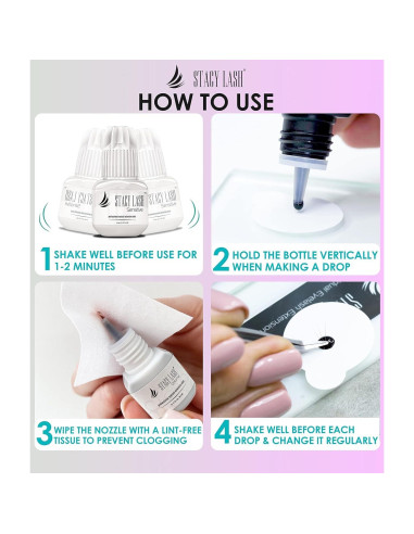 Pegamento para Extensiones de Pestañas Stacy Lash 5ml - Sensible