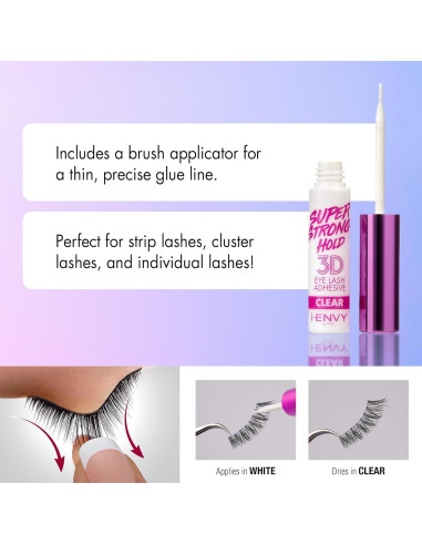 Adhesivo para Pestañas Postizas KISS 3D Transparente 9g