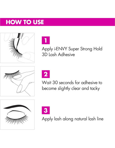 Adhesivo para Pestañas Postizas KISS 3D Transparente 9g