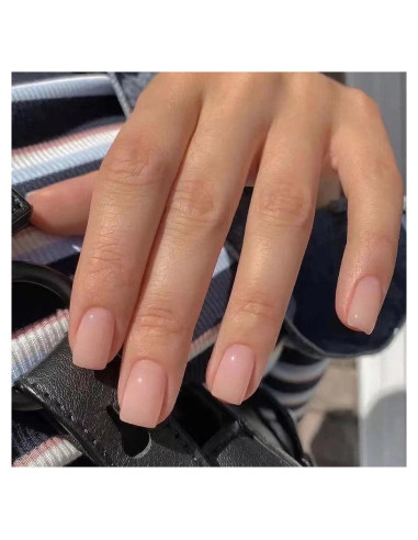 24 Uñas Postizas Cortas Brillantes Foccna - Manicura Rápida