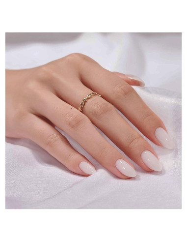 Uñas Postizas Cortas BTArtbox Blancas de Gel Almendra 16 Tamaños