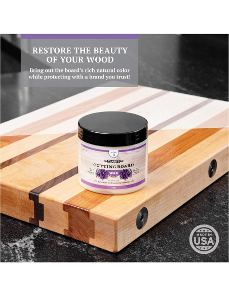 Cera para Tablas de Cortar Clark's 170g - Grado Alimentario con Lavanda y Romero
