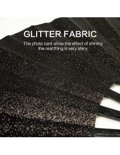 Abanico Plegable Grande Raveahem Negro 63cm con Funda 2