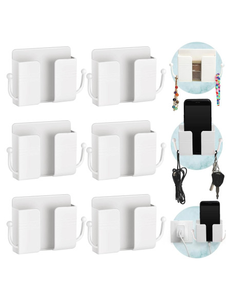 Soporte de Teléfono Montaje en Pared Jetec 6 Pcs Blanco