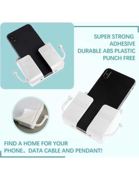 Soporte de Teléfono Montaje en Pared Jetec 6 Pcs Blanco