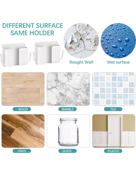 Soporte de Teléfono Montaje en Pared Jetec 6 Pcs Blanco