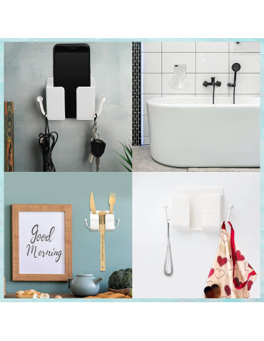 Soporte de Teléfono Montaje en Pared Jetec 6 Pcs Blanco