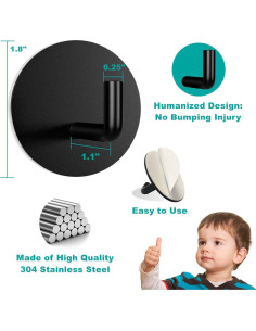 Ganchos Adhesivos de Acero Inoxidable 304 Baronage 2 Pcs 2