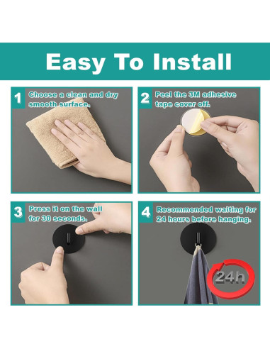 Ganchos Adhesivos de Acero Inoxidable 304 Baronage 2 Pcs